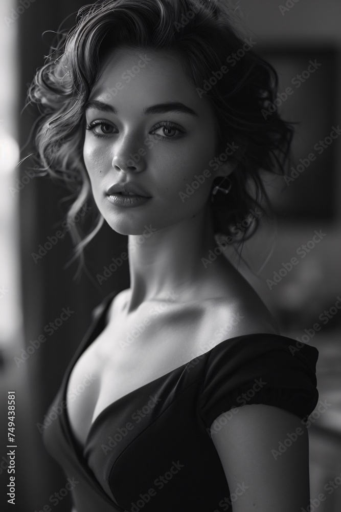 Portrait of a stunning, happy, beautiful supermodel in retro clothing Portrait of a stunning, happy, beautiful supermodel in retro clothing