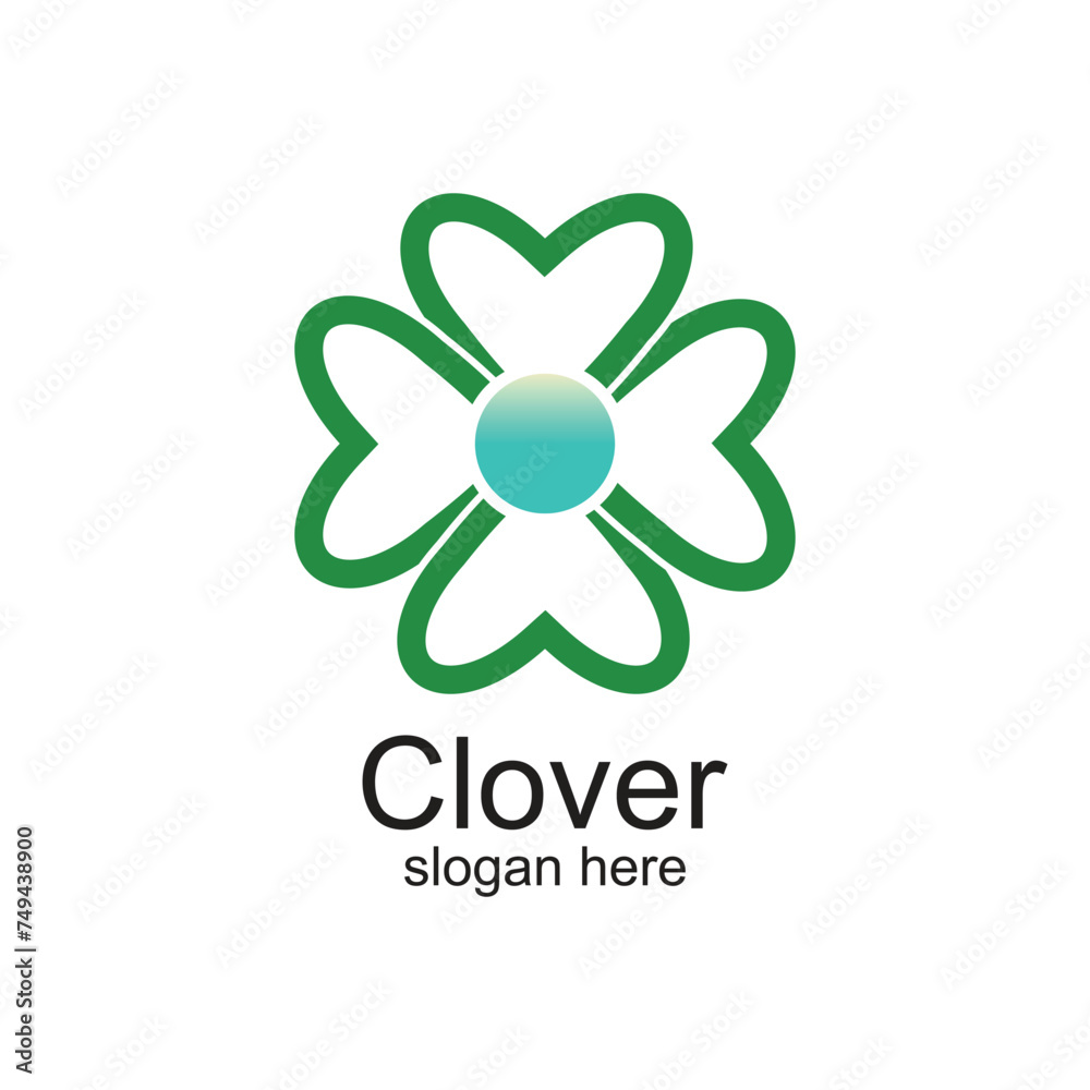 Clover logo design simple concept Premium Vector