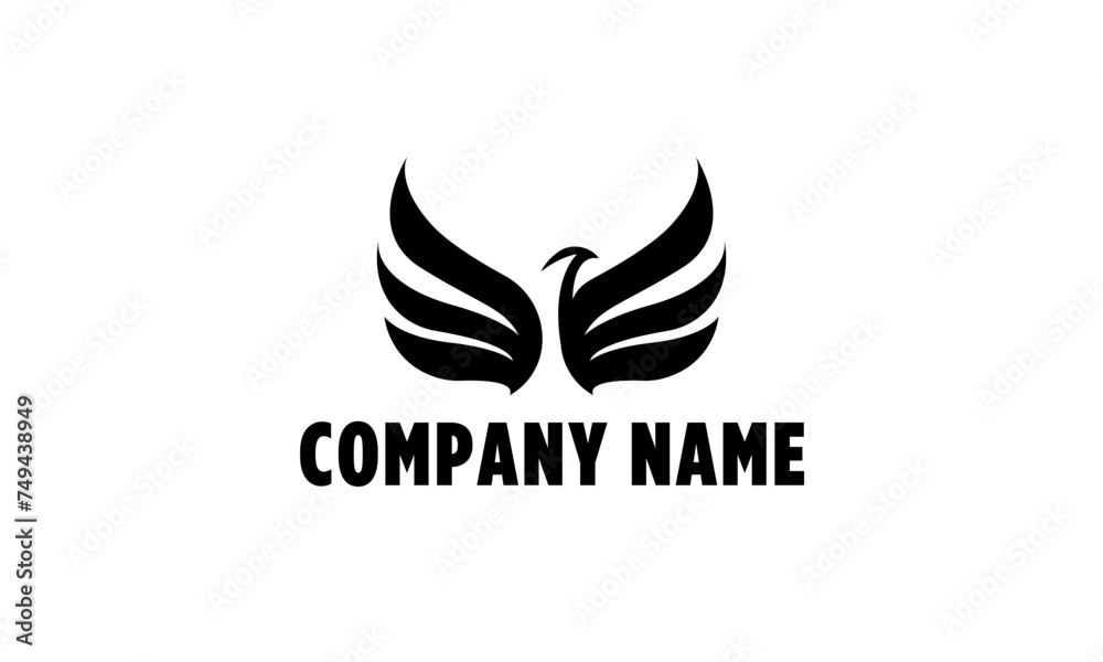 Dove minimal black and white logo icon , bird logo icon