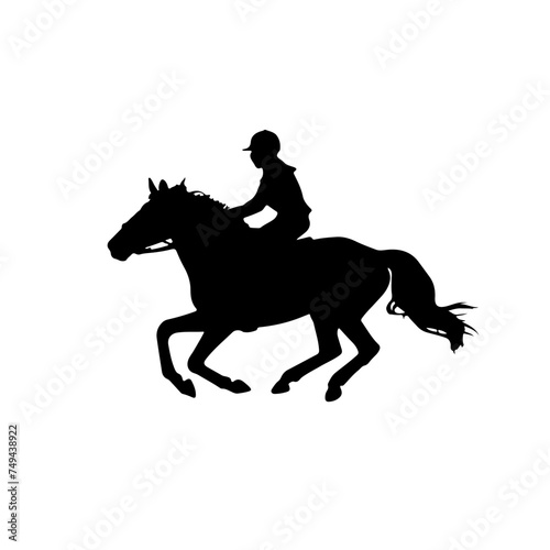 Black silhouete a horse side view isoleted