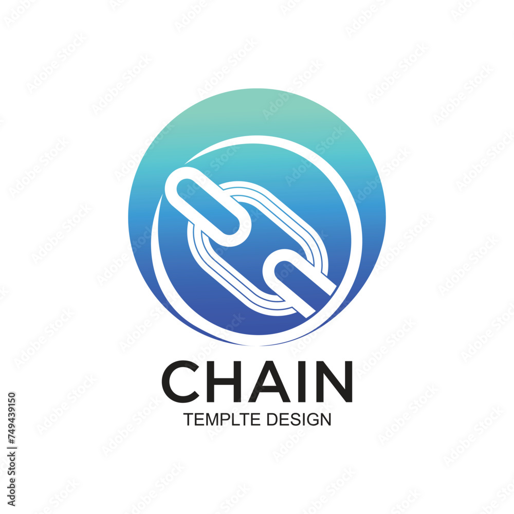 Chain logo design simple concept Premium Vector