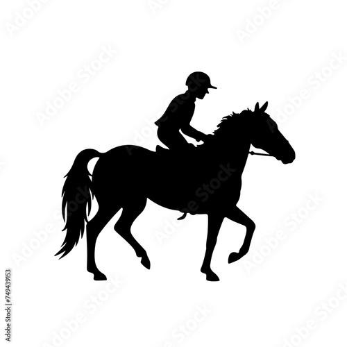 Black silhouete a horse side view isoleted photo