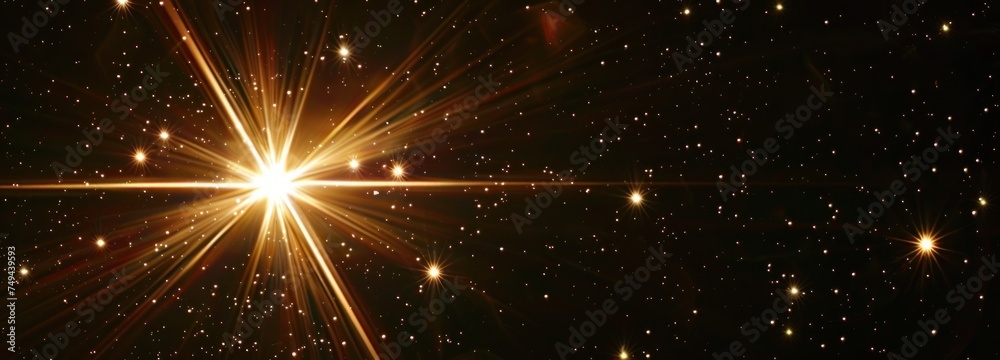 A single star shines brightly against a dark night sky.