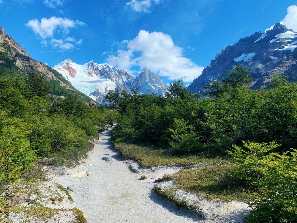 Mountain view in Laguna Torre Trail in El Chalten, Argentina Mountain view in Laguna Torre Trail in El Chalten, Argentina