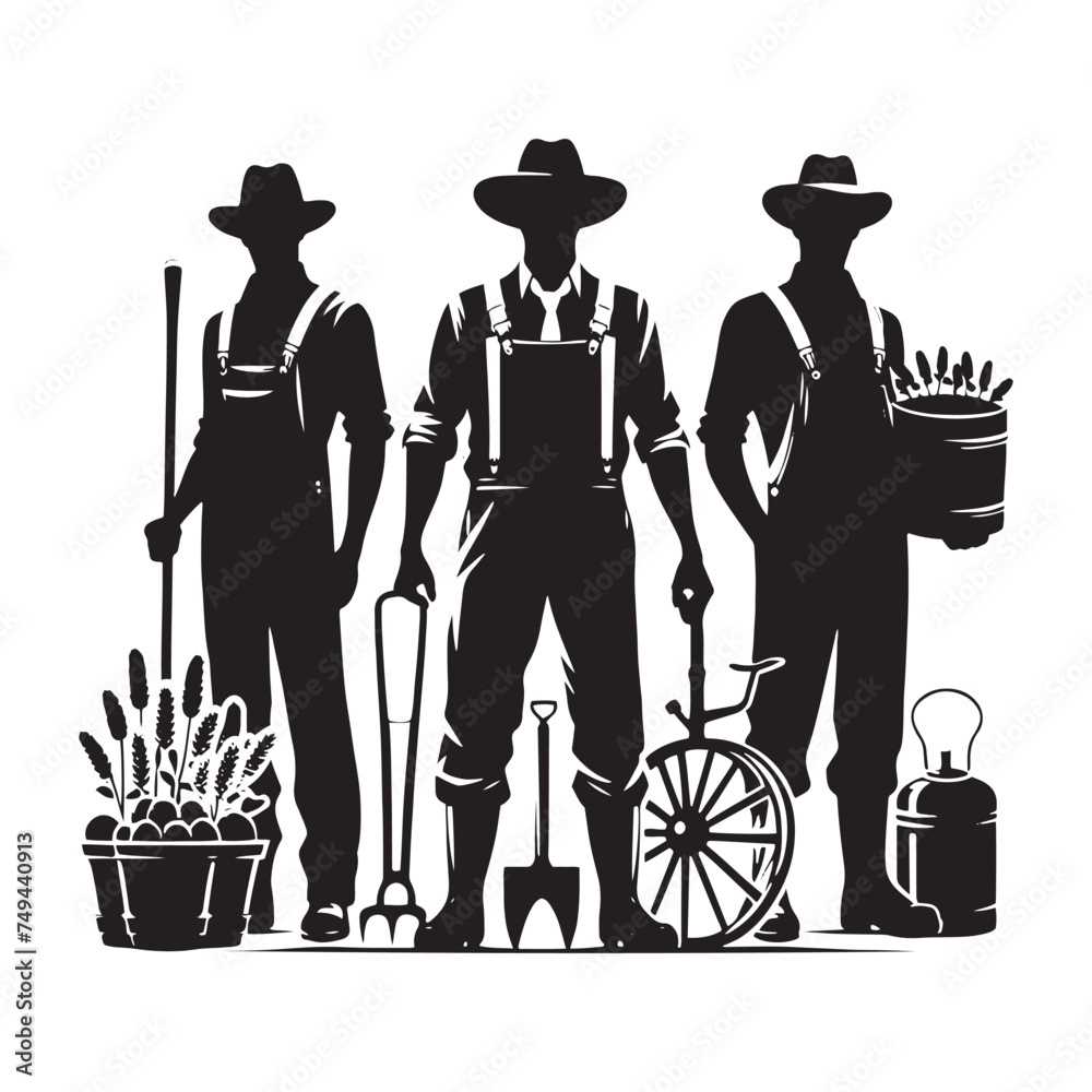 Eerie Farmer Silhouette Ensemble - Crafting a Homage to Agriculture ...