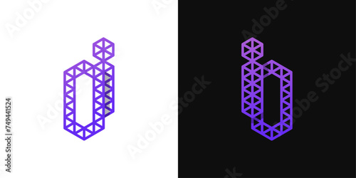Letters IO and OI Polygon Logo, suitable for business related to polygon with IO or OI initials