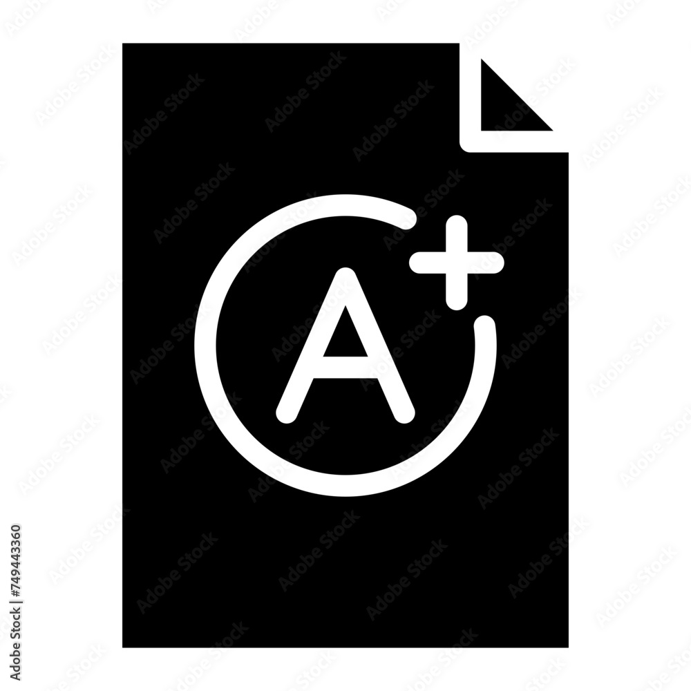 Fototapeta premium excellent grade result, exam or academic result icon