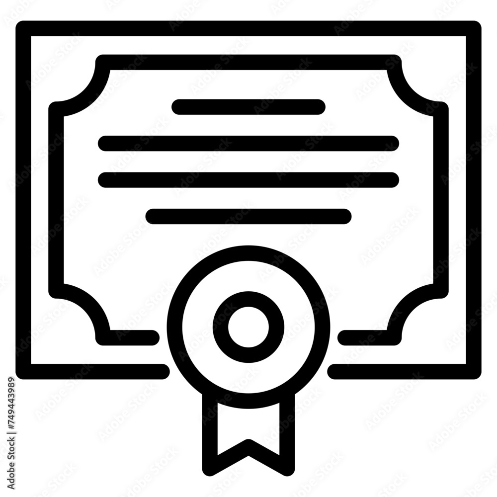 Certificate icon. Achievement, award, grant, diploma. Vector icon