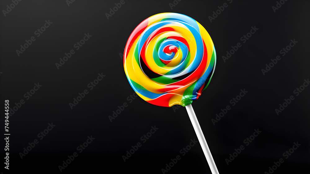 lollipop on a black background. glassy lollipop on black background lollipop on a black background. glassy lollipop on black background