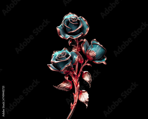 Pretty Flowers Isolated on Black Background for Studio Photoshoot Professional Shoot photo