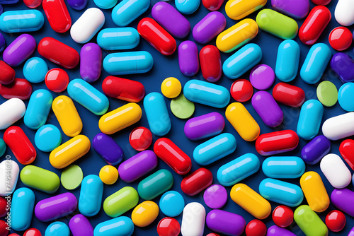 colorful pills on background