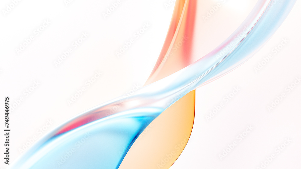 © Cláu3Dia - Abstract 3D background bright glass colorful gradient fluid wave render texture