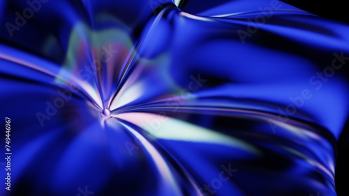 Fototapeta Naklejka Na Ścianę i Meble -  Abstract 3D background dark glass colorful gradient fluid wave render texture