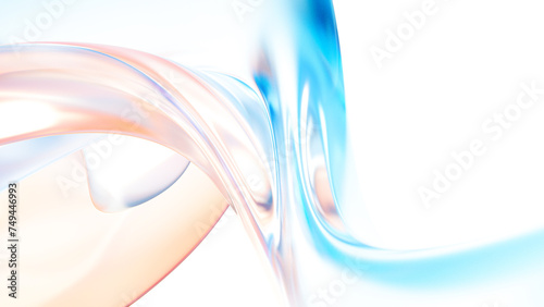 Fototapeta Naklejka Na Ścianę i Meble -  Abstract 3D background bright glass colorful gradient fluid wave render texture