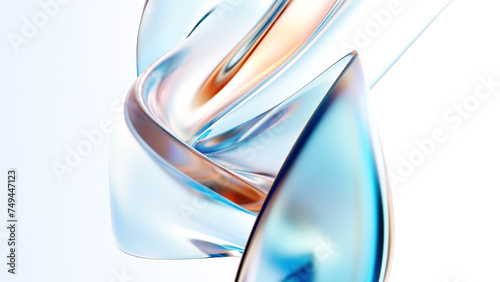 Fototapeta Naklejka Na Ścianę i Meble -  Abstract 3D background bright glass colorful gradient fluid wave render texture