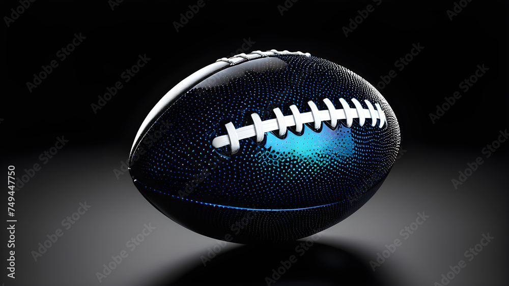 rugby ball on a black background. American football ball - obrazy, fototapety, plakaty 