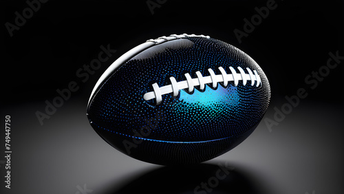 rugby ball on a black background. American football ball