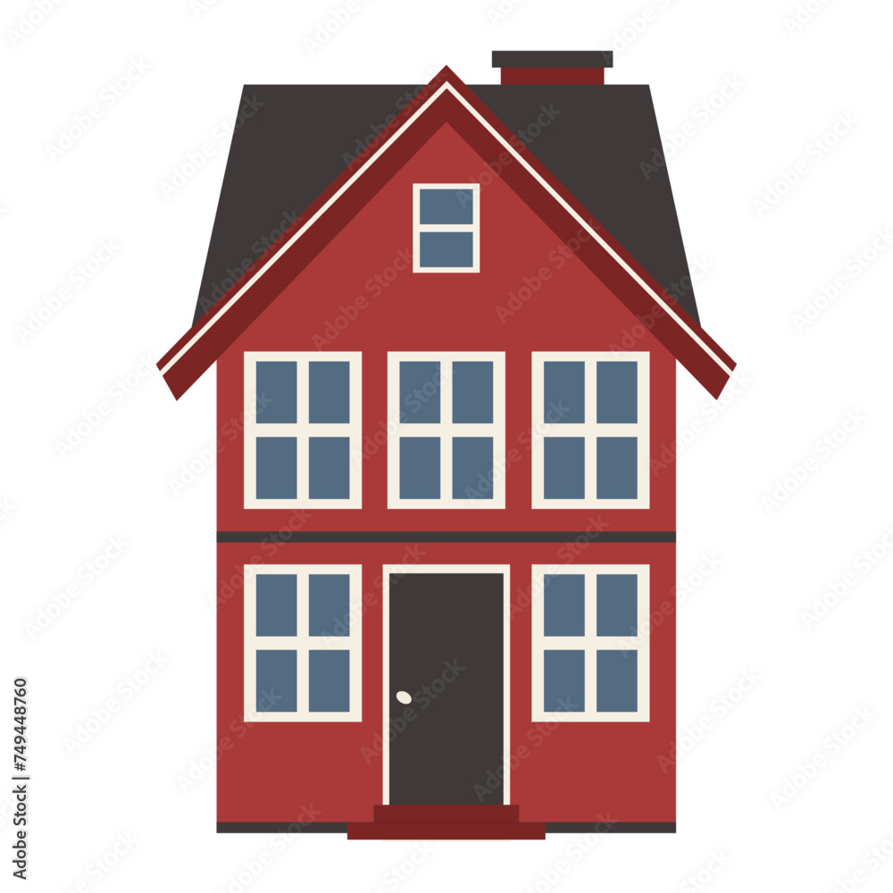 Cute vector house in flat cartoon style Cute vector house in flat cartoon style