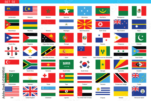 Flags of the world. Big collection set of World Countries National Flags