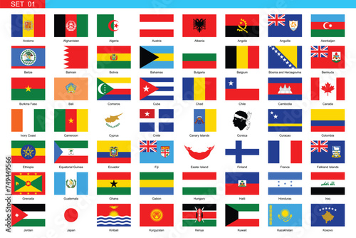 Wallpaper Mural Flags of the world. Big collection set of World Countries National Flags Torontodigital.ca