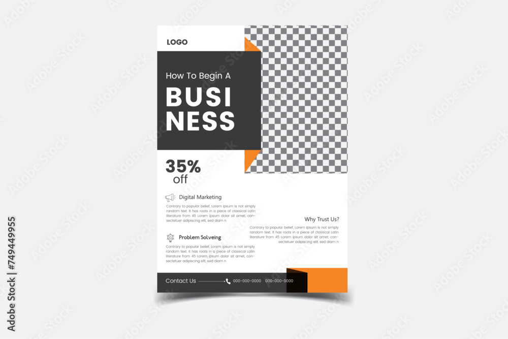 Obraz premium Eye catching modern flyer design, vector template.