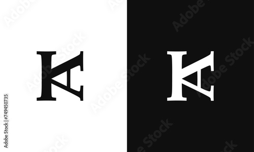 KA, AK Minimalist and modern vector logo design template in a creative unique way photo