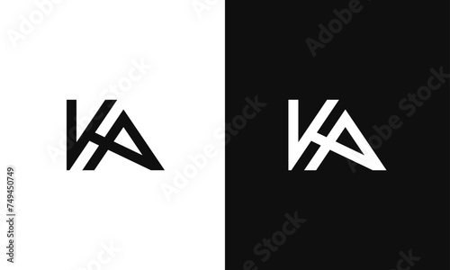 KA, AK Minimalist and modern vector logo design template in a creative unique way photo