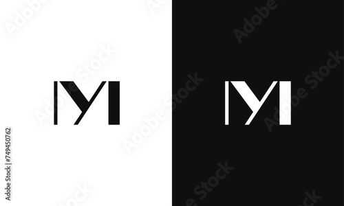 Letter MY, YM Logomark vector template, fully Editable as Vector Format in Black and White Color pallette.