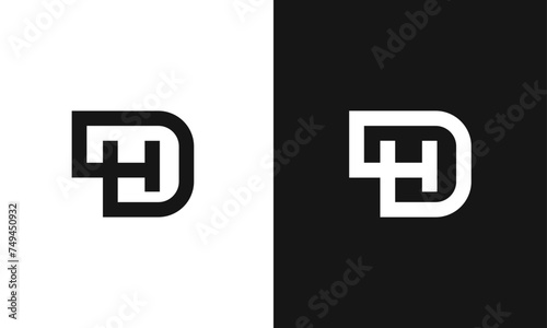 DH letters creative, minimal monogram logo vector template. HD Letter Logo Design Creative Modern Vector in black and white color.