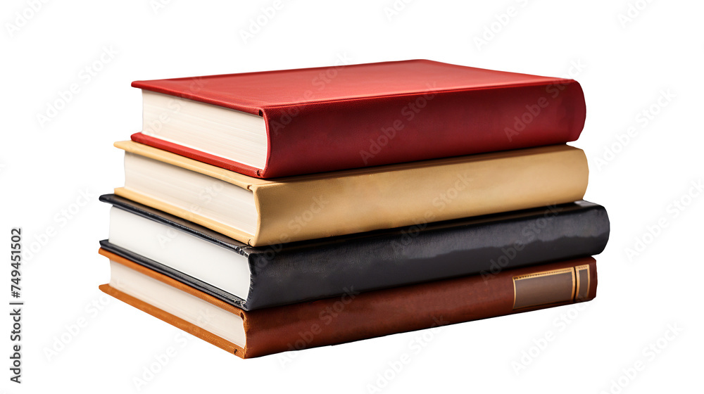 Books are stacked on a transparent background. Books are stacked on a transparent background.