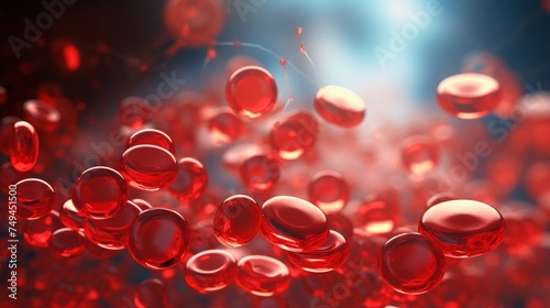 Transparent red blood cells molecules 
