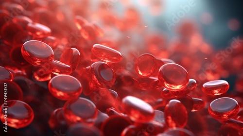 Transparent red blood cells molecules	
