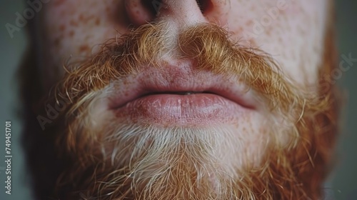 a close up of a man's face with a beard and frecky frecks on it. photo