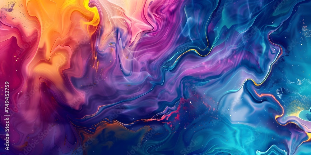 Mesmerizing Liquid Abstract: Stunning Colors in Artistic Liquid Illustration.