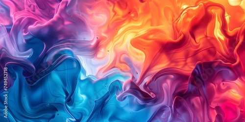 Vibrant Liquid Colors in Abstract Art: A Visually Striking Illustration.