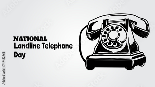 line art of landline telephone day good for national landline telephone day celebrate. line art. illustration.