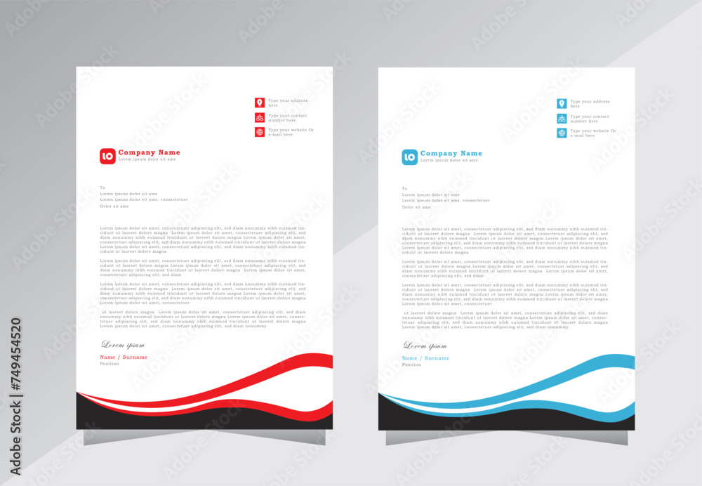Letterhead design templates. letter head template for your project, modern and simple letterhead design, a4 letterhead template with yellow and red color - vector eps 10 Letterhead design templates. letter head template for your project, modern and simple letterhead design, a4 letterhead template with yellow and red color - vector eps 10
