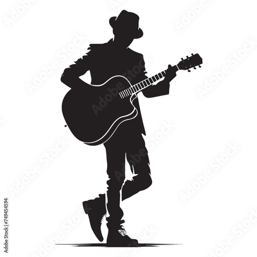 Energetic Musician Silhouette Sparking Excitement - Musician Illustration - Musician Vector 