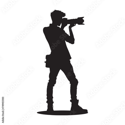 Resourceful Photographer Silhouette Adapting to Any Challenge - Photographer Illustration - Photographer Vector 