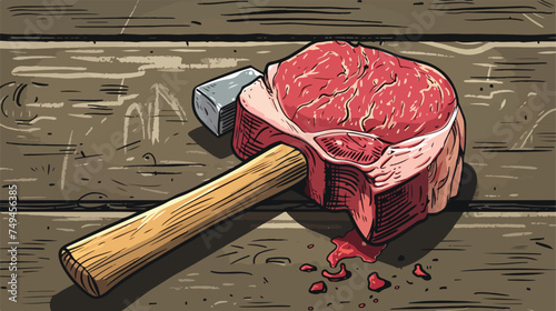 Graduation hammer cartoon for tenderizer the meat photo