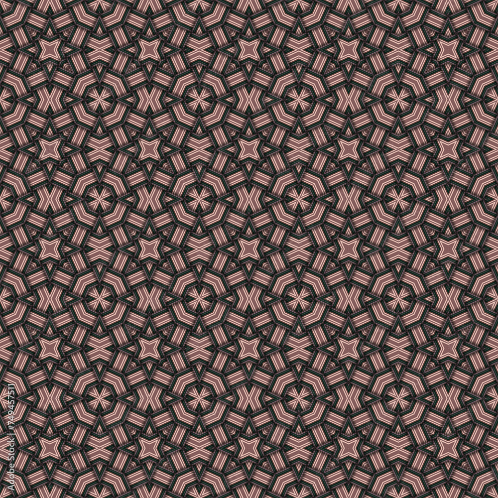 Seamless braided pattern of lines. Square abstract pattern. Woven fabric texture