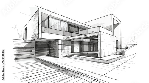 House architectural project sketch