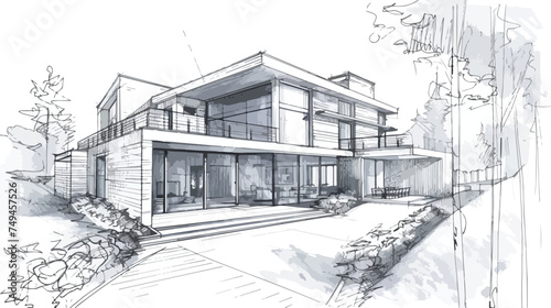 House architectural project sketch