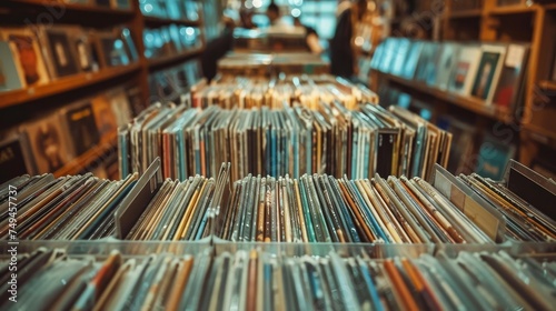 An old-fashioned record store with vinyl records