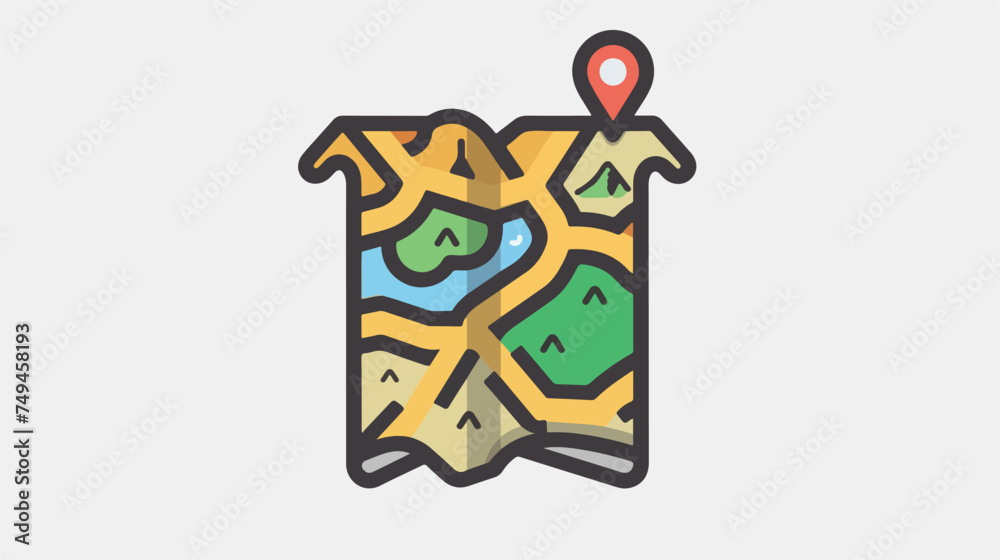 Map vector glyph color icon