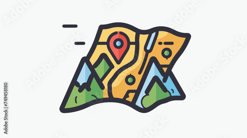 Map vector glyph color icon