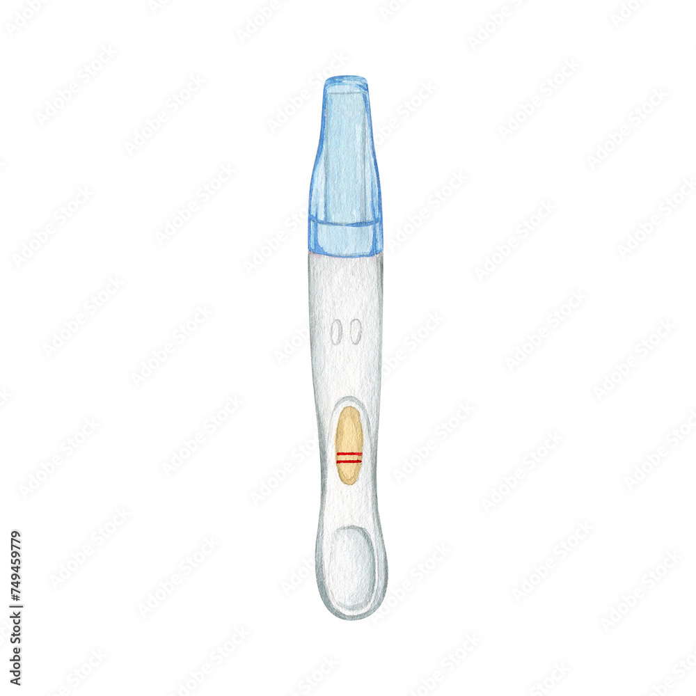 Watercolor pregnancy test clipart illustration Watercolor pregnancy test clipart illustration