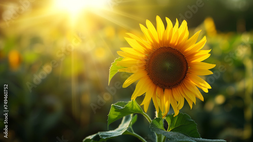 Sun flower with sunlight background