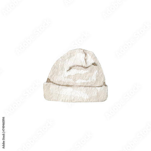 Watercolor baby hat clipart illustration