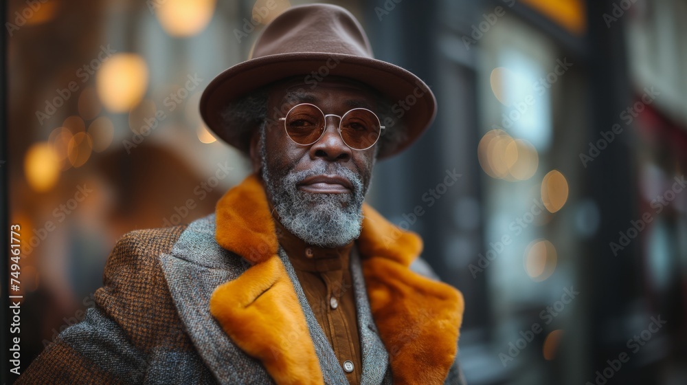 elegant senior man dressed in stylish clothes